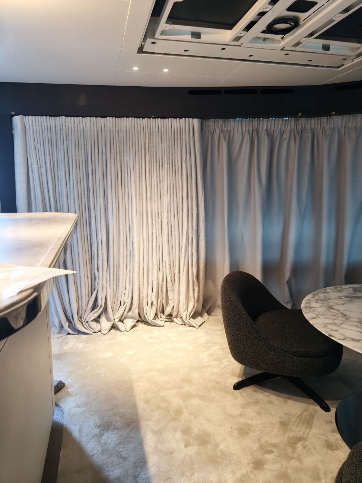 Sheer and blackout curtains side by side